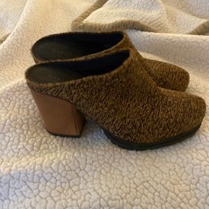 Naked feet brand mules in calf hair size 8. Brand new